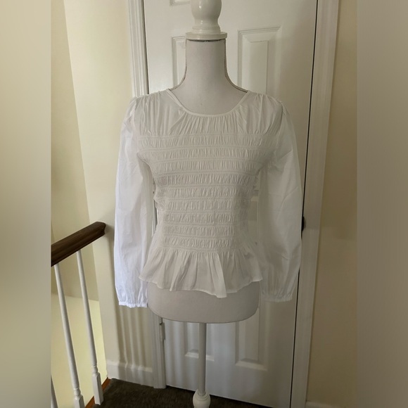 Ann Taylor Smocked Peplum Blouse NWT! - Picture 2 of 11